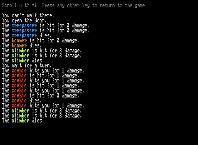 Fullscreen message log