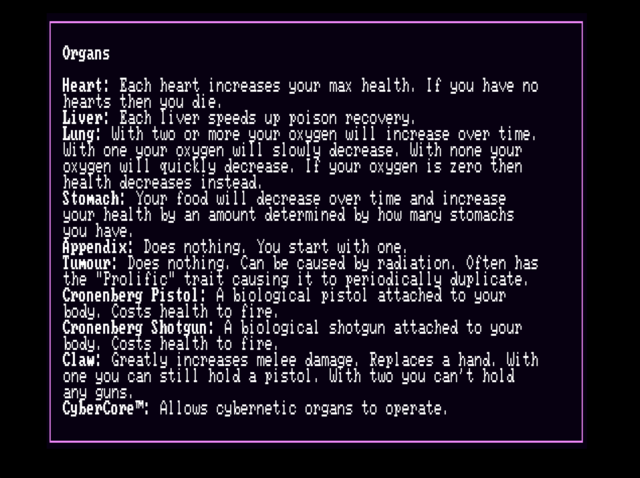 one of the help screens