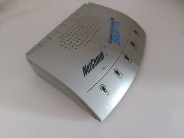 Netcomm Roadster II 56 Ultra modem, isometric view
