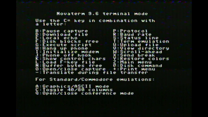 List of commands for the Notaterm terminal