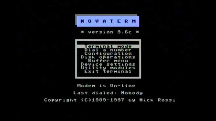 Main menu of Novaterm program