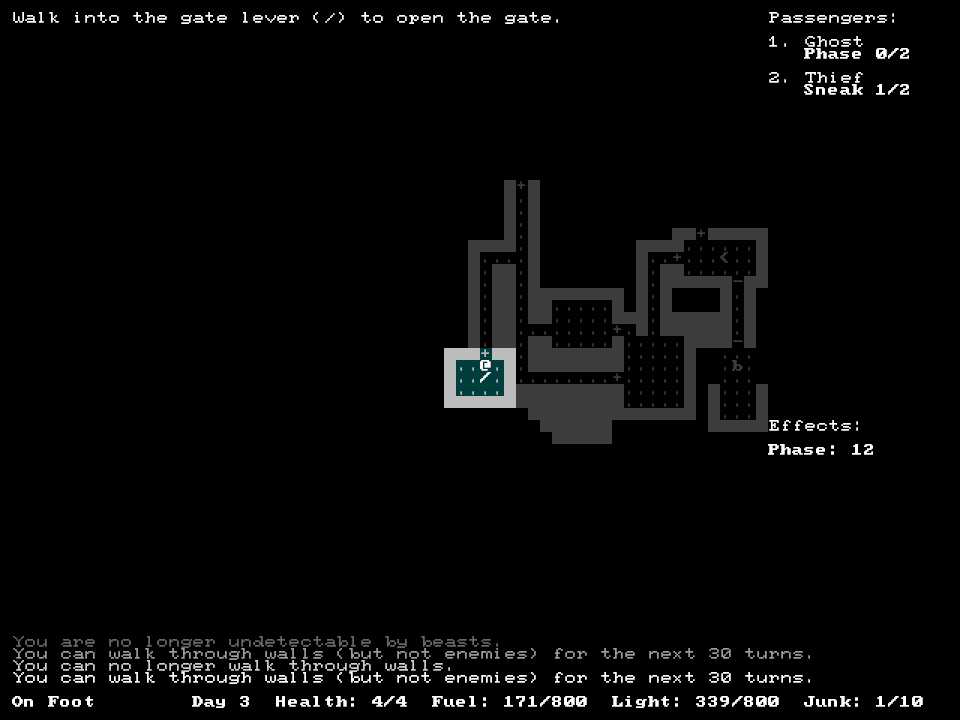 Screenshot of the dungeon