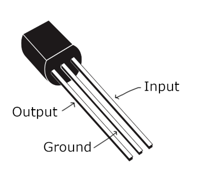 diagram of 78L05 in TO-92 package with pins labelled