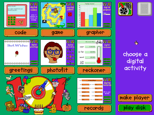 A grid of mini games