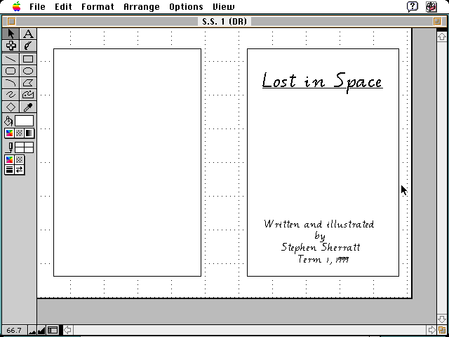 The cover of a short story titled “Lost in Space”